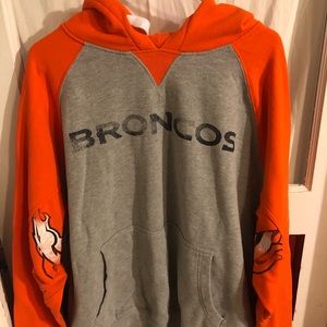 Denver Broncos hoodie sweatshirt.
